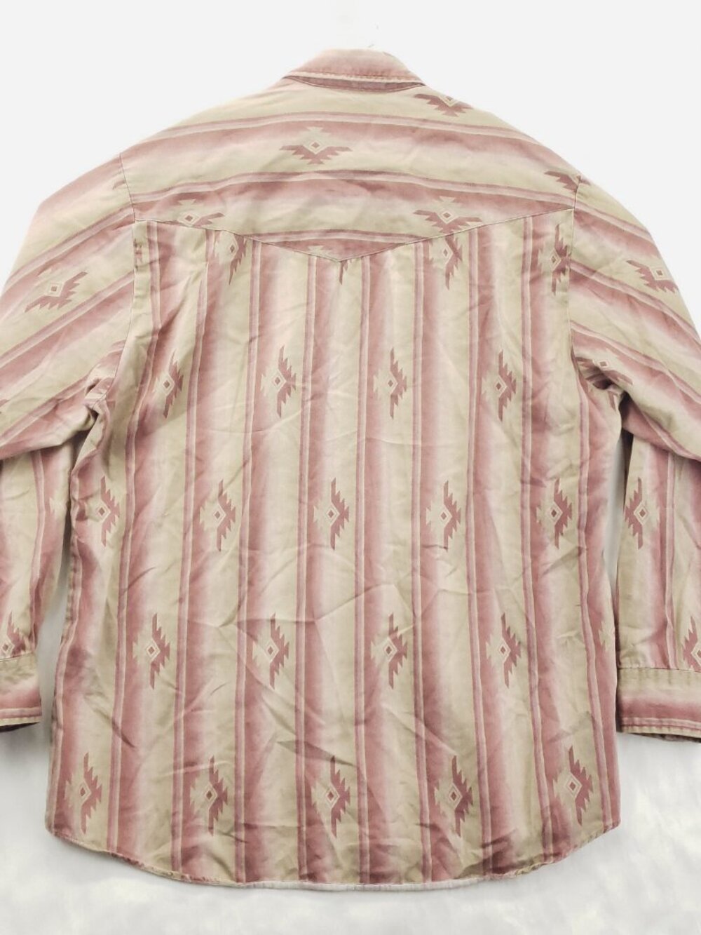 Cowboys Turtle Shirt Mens XL Pink Beige Western Southwest Aztec Long Sleeve - Picture 2 of 10